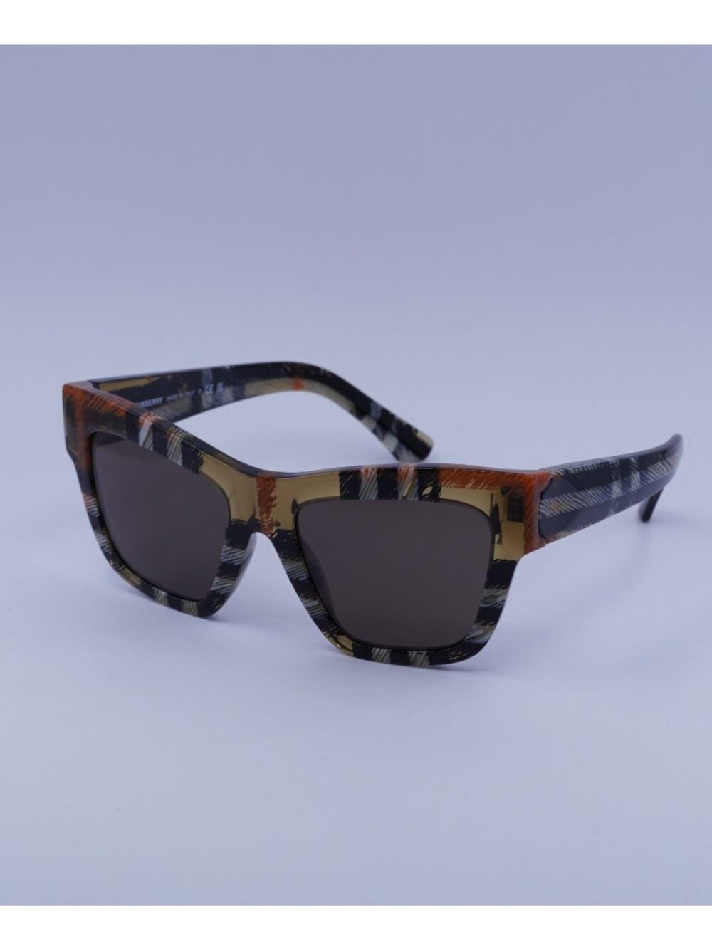 Burberry BE4449 4146/73 Square Sunglasses Check Sand Frame, Grey Lenses